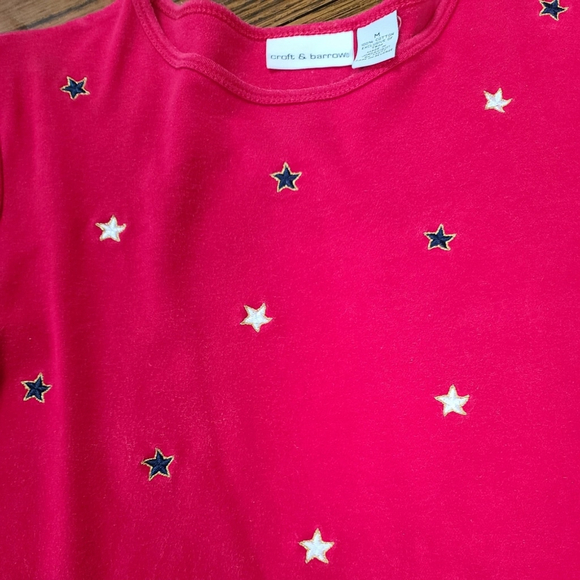Croft & Barrow Embroidered Star Red Top M - Picture 4 of 5